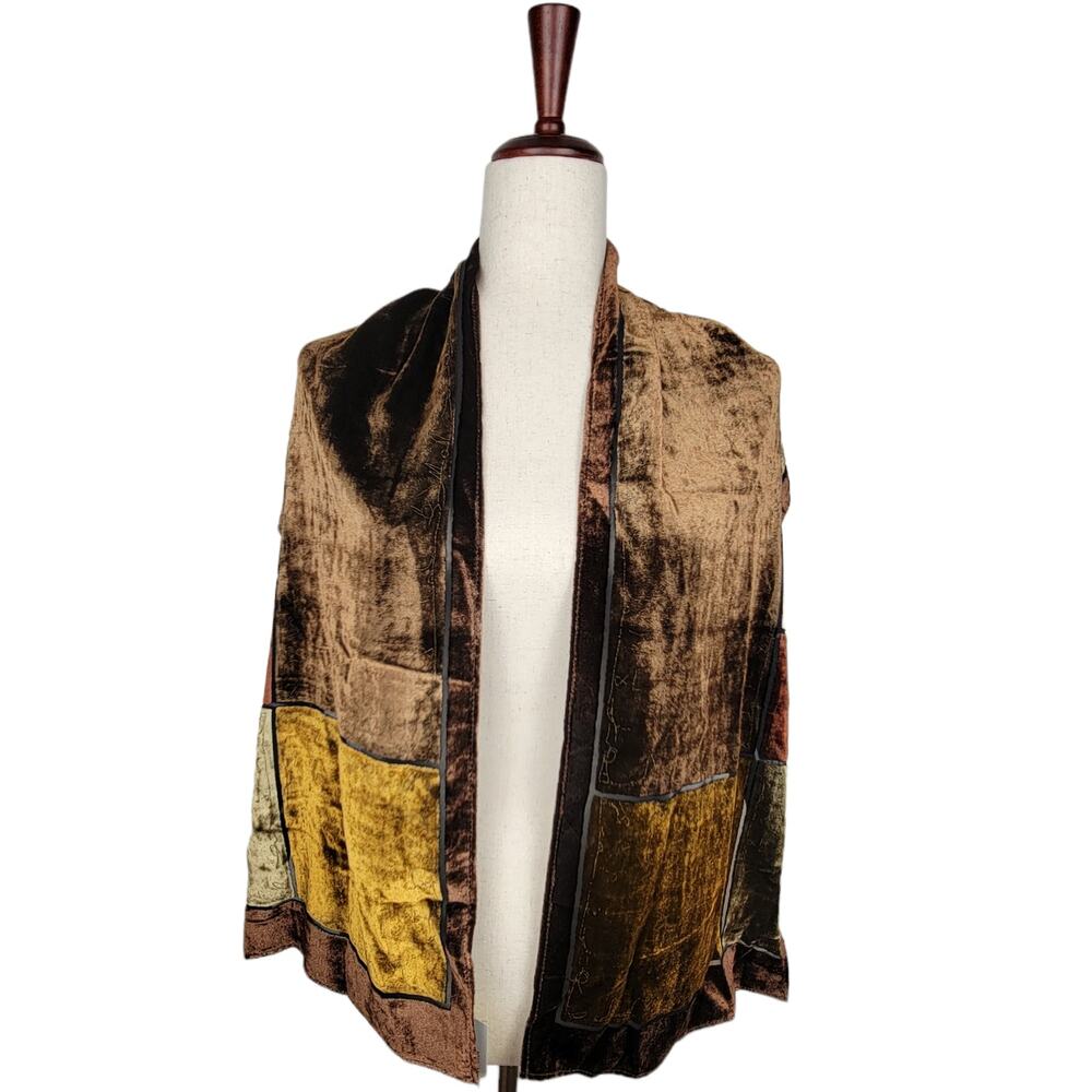 J&X NY Viscose and Silk Velvet Scarf Wrap - Picture 3 of 6
